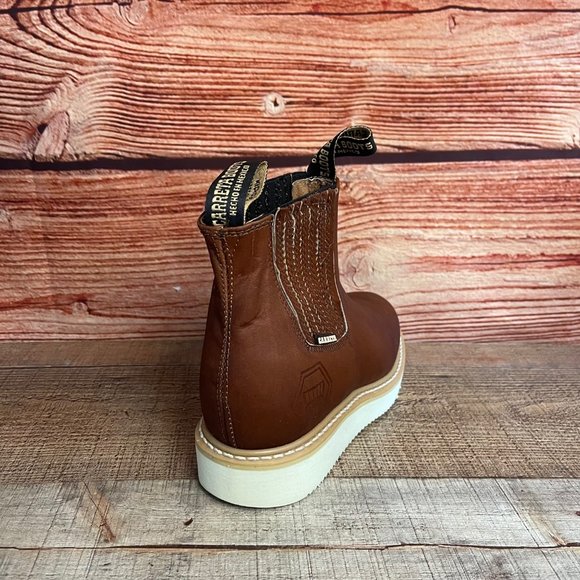 Mens LEATHER Light Weight Ankle Half CHELSEA  Work Boot Round Toe BOTIN TRABAJO - Picture 7 of 8